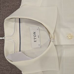 Eton slim fit white dress shirt size 38 neck size 15